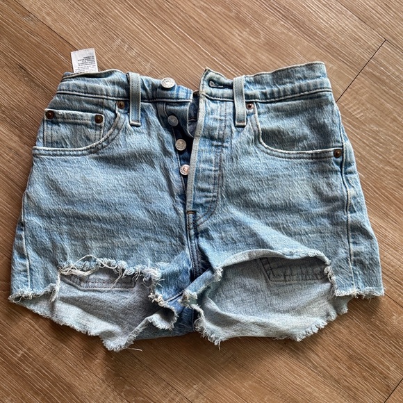 Levi's Pants - Levi's Light Blue Distressed Jean Shorts
